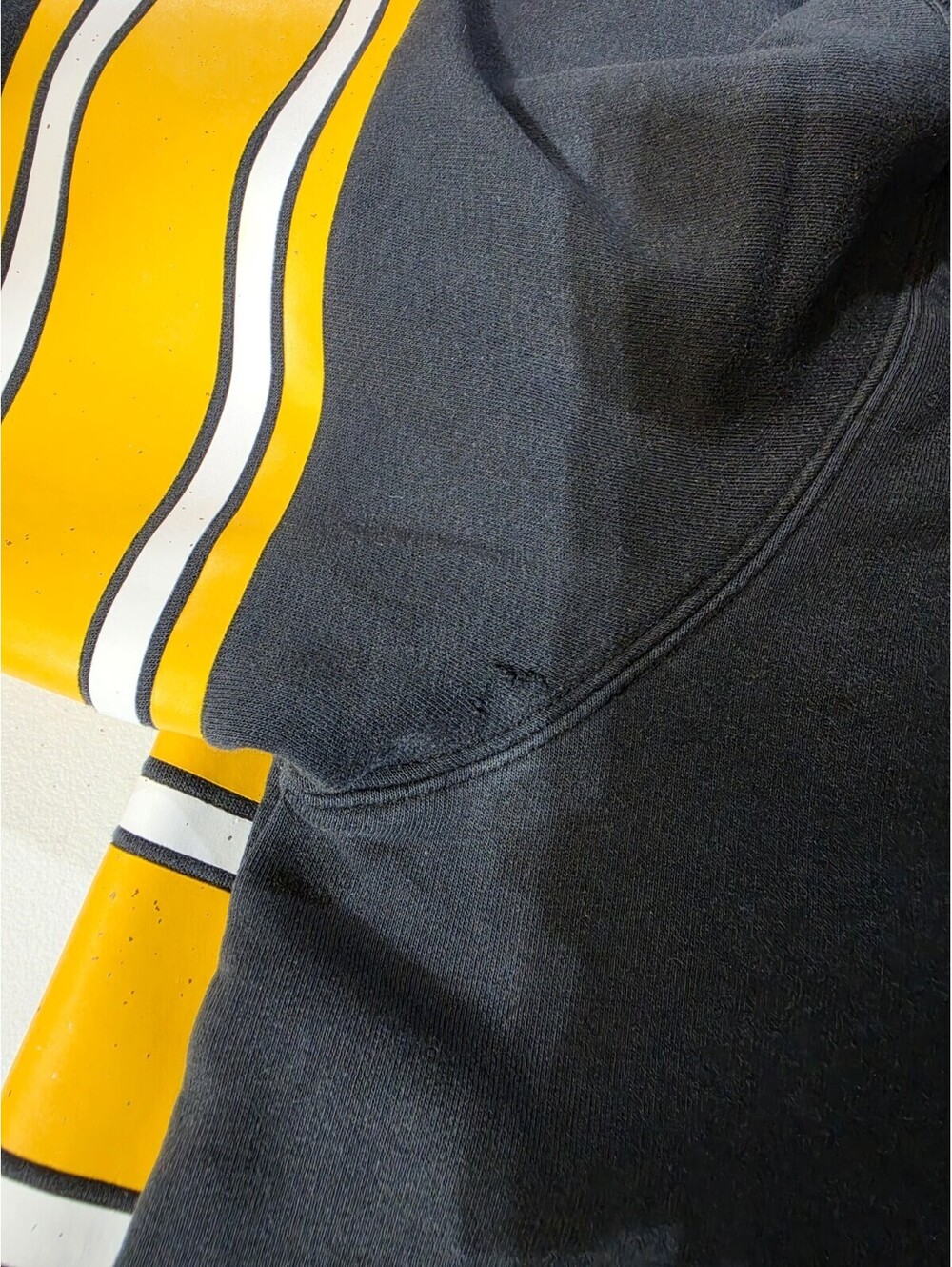 Vintage NFL Pittsburgh Steelers Pullover Hoodie Sweatshirt Black Yellow White - Picture 9 of 9